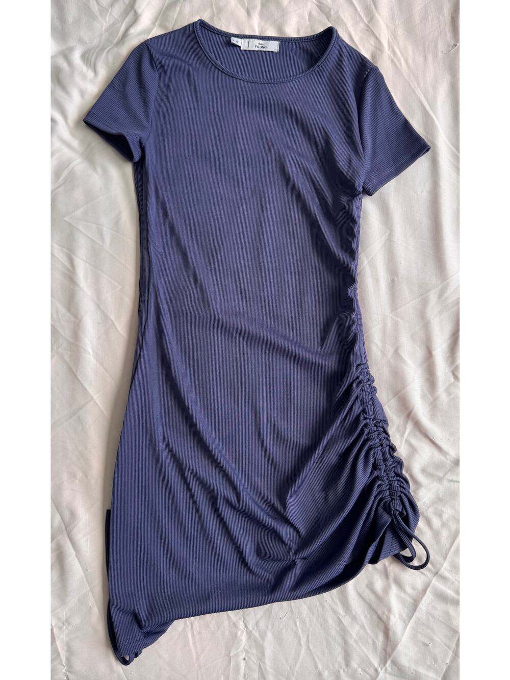 Adika Ribbed Ruched Midi Dress XS